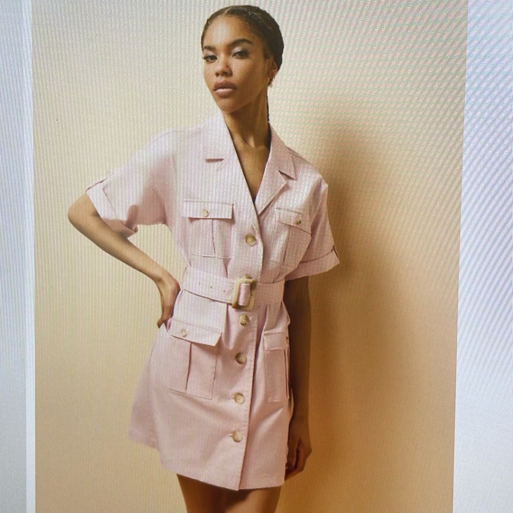 Everest short  sleeve safari shirt dress